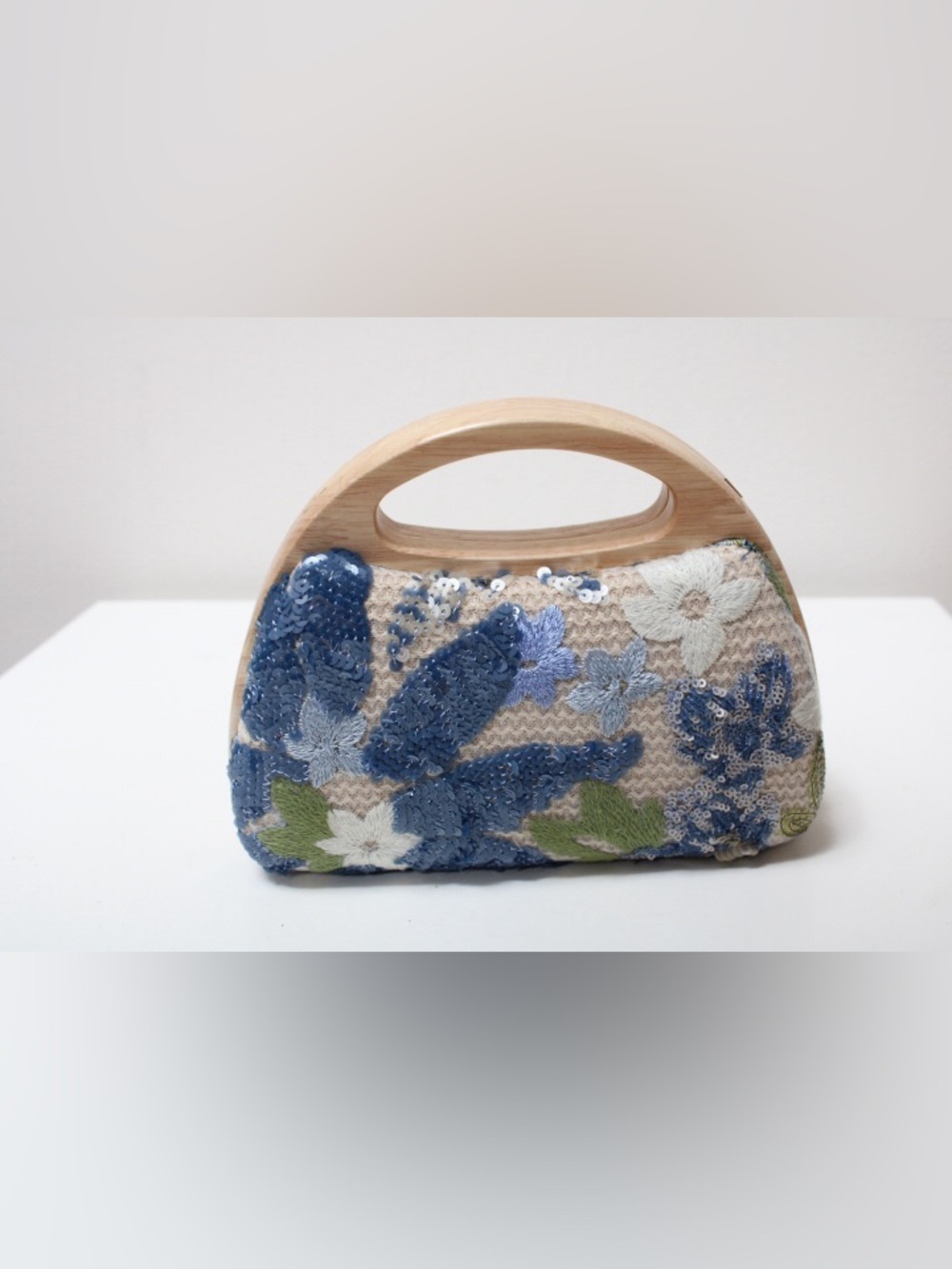 Hand made woven straw clutch bag